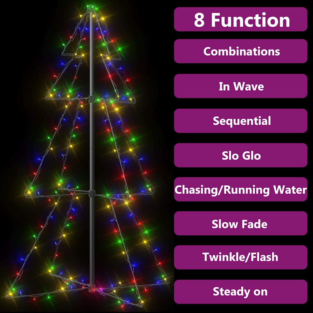 Christmas Cone Tree 160 LEDs Indoor and Outdoor 78x120 cm