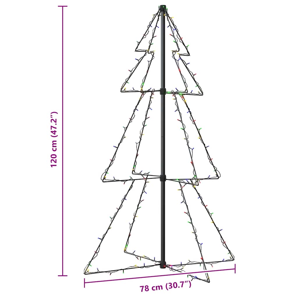 Christmas Cone Tree 160 LEDs Indoor and Outdoor 78x120 cm