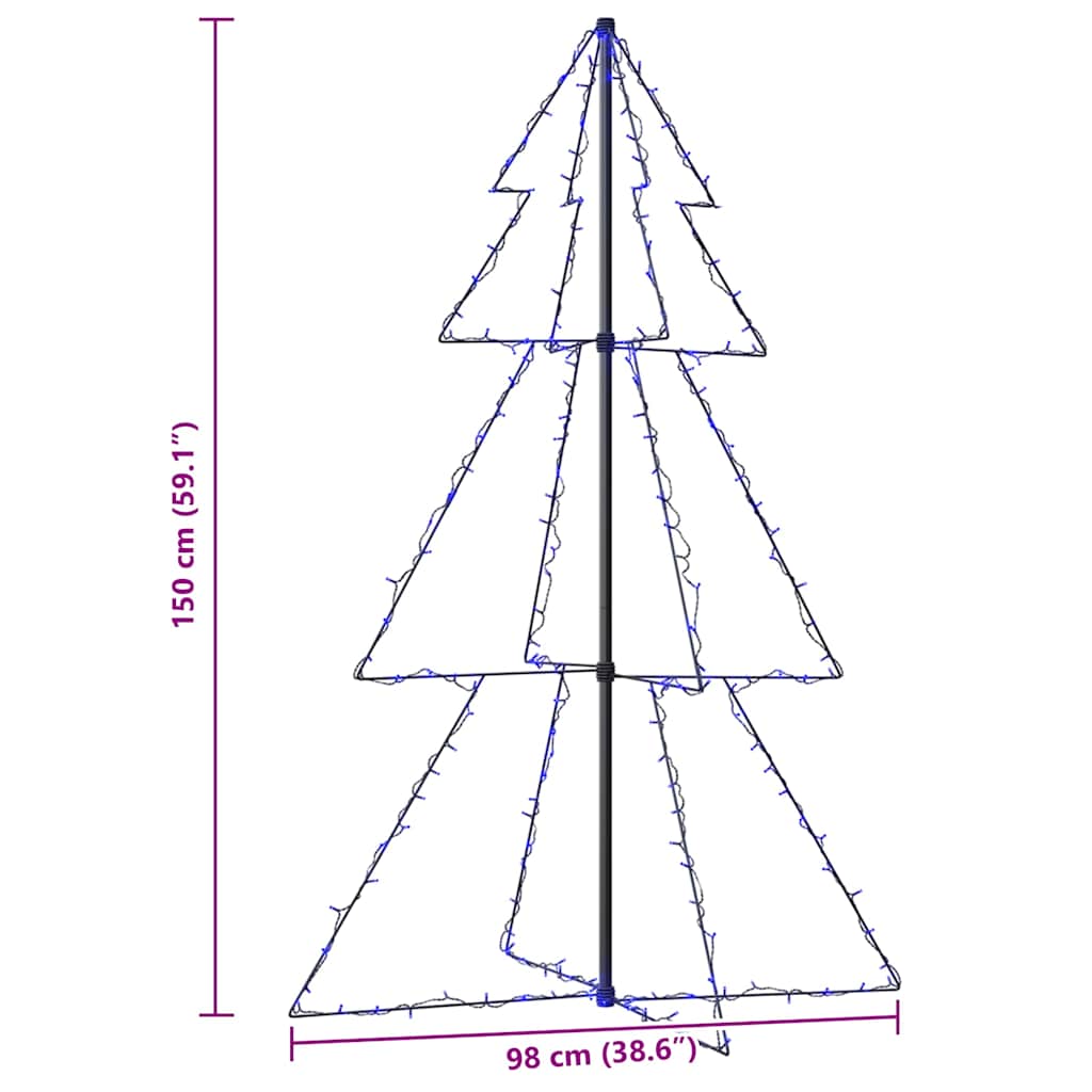 Christmas Cone Tree 200 LEDs Indoor and Outdoor 98x150 cm