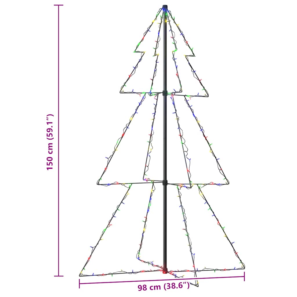 Christmas Cone Tree 200 LEDs Indoor and Outdoor 98x150 cm