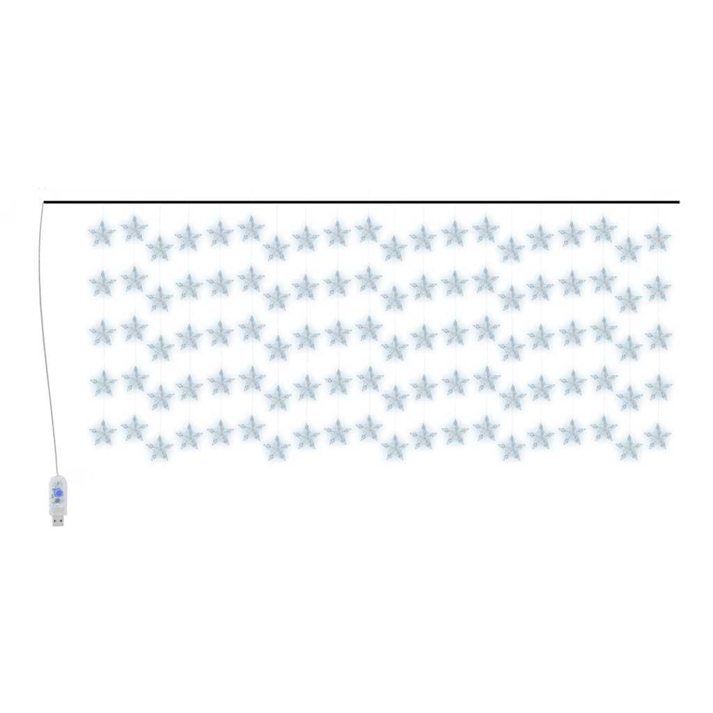 LED Star Curtain Fairy Lights 500 LED Cold White 8 Function