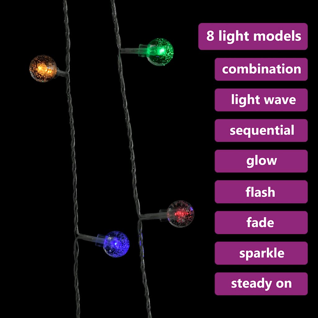 Globe Fairy String Lights 20m 200 LED Colourful 8 Function