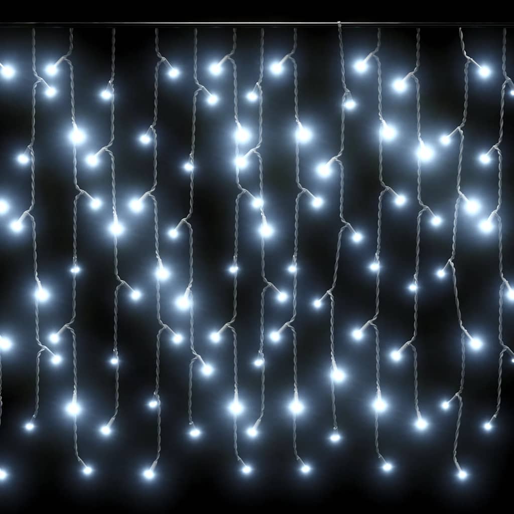 LED Curtain Icicle Lights 10m 400 LED Cold White 8 Function