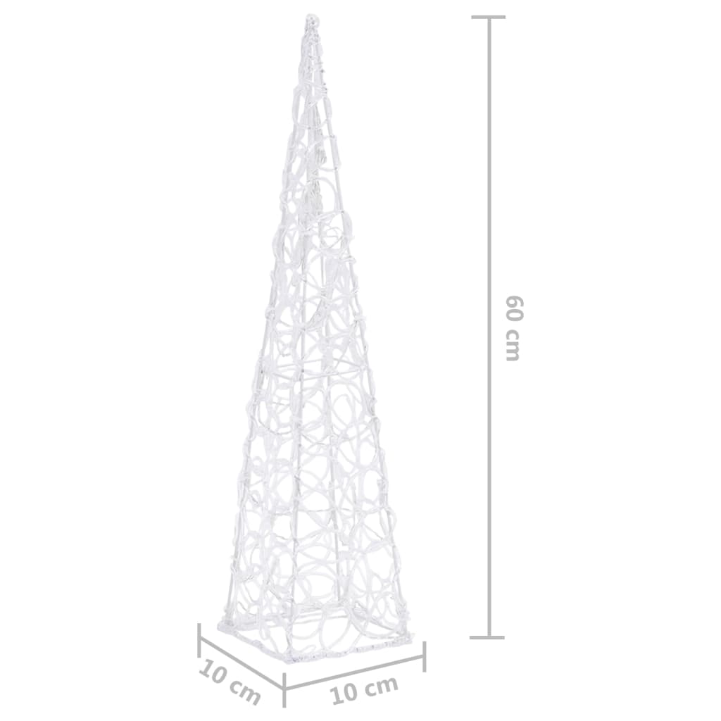 Acrylic Decorative LED Light Cone Cold White 60 cm