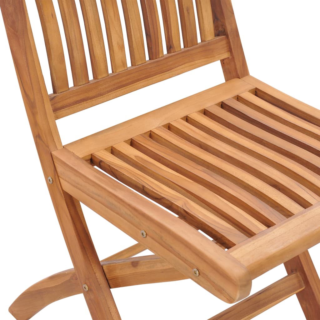 Folding Garden Chairs 8 pcs Solid Teak Wood