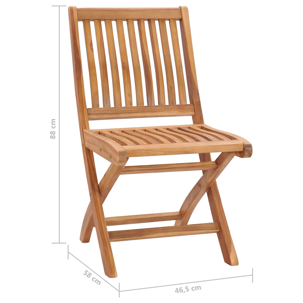 Folding Garden Chairs 8 pcs Solid Teak Wood