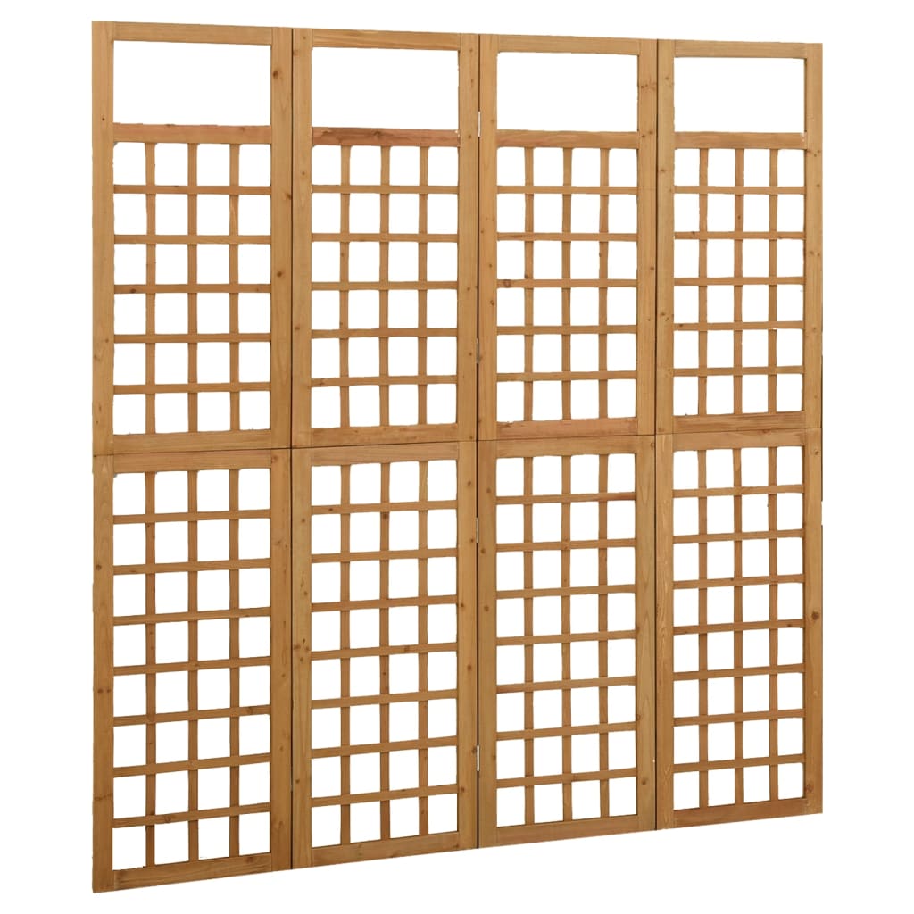 4-Panel Room Divider/Trellis Solid Fir Wood 161x180 cm