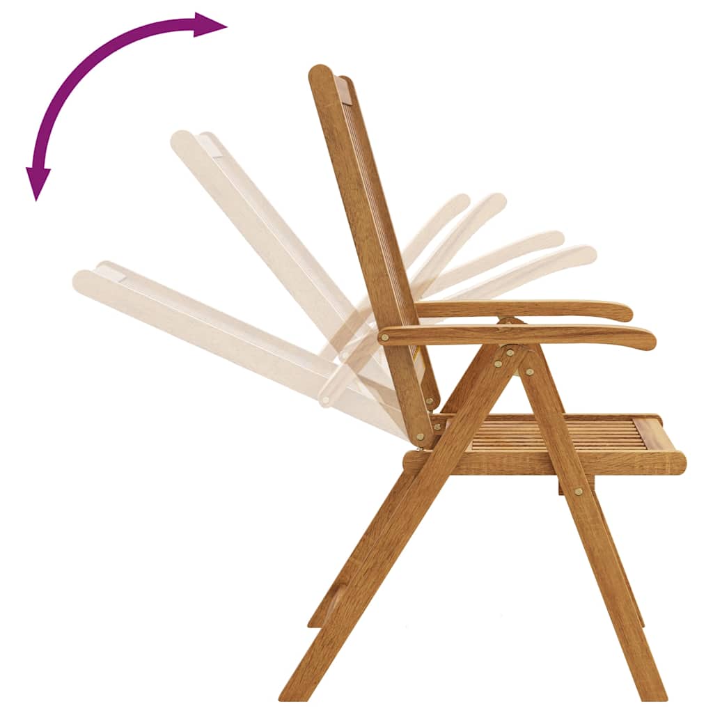 Folding Garden Chairs 8 pcs Solid Acacia Wood