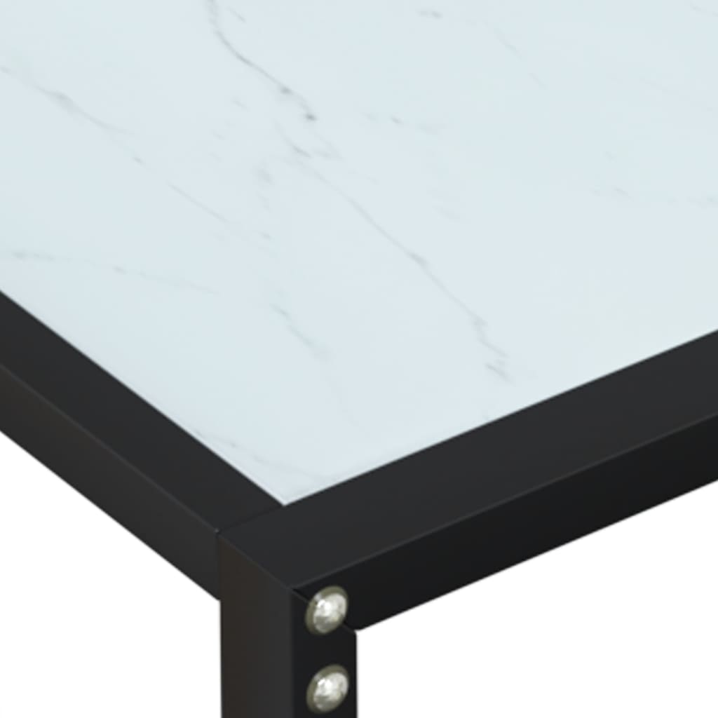 Console Table White Marble 180x35x75.5cm Tempered Glass