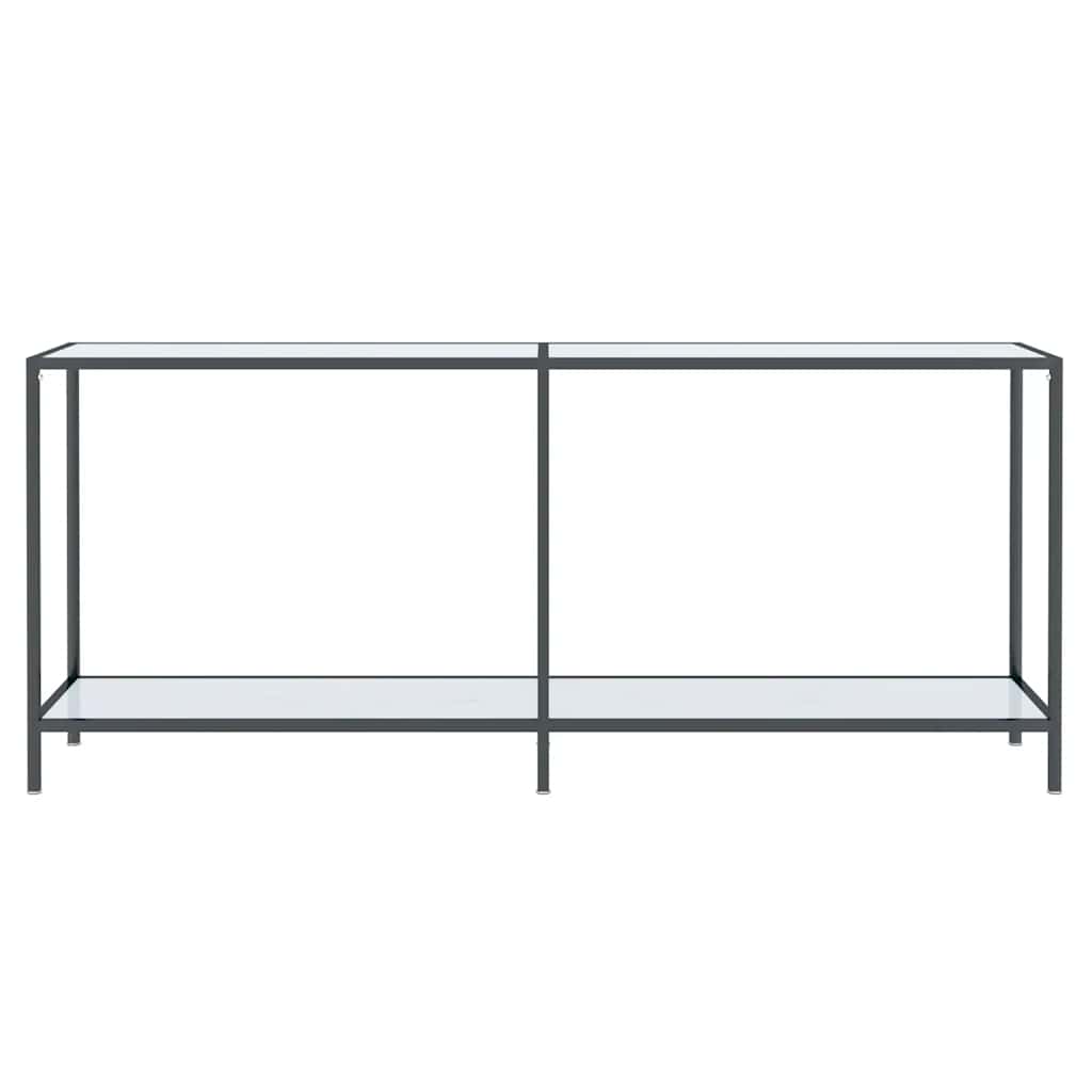 Console Table White 180x35x75.5 cm Tempered Glass