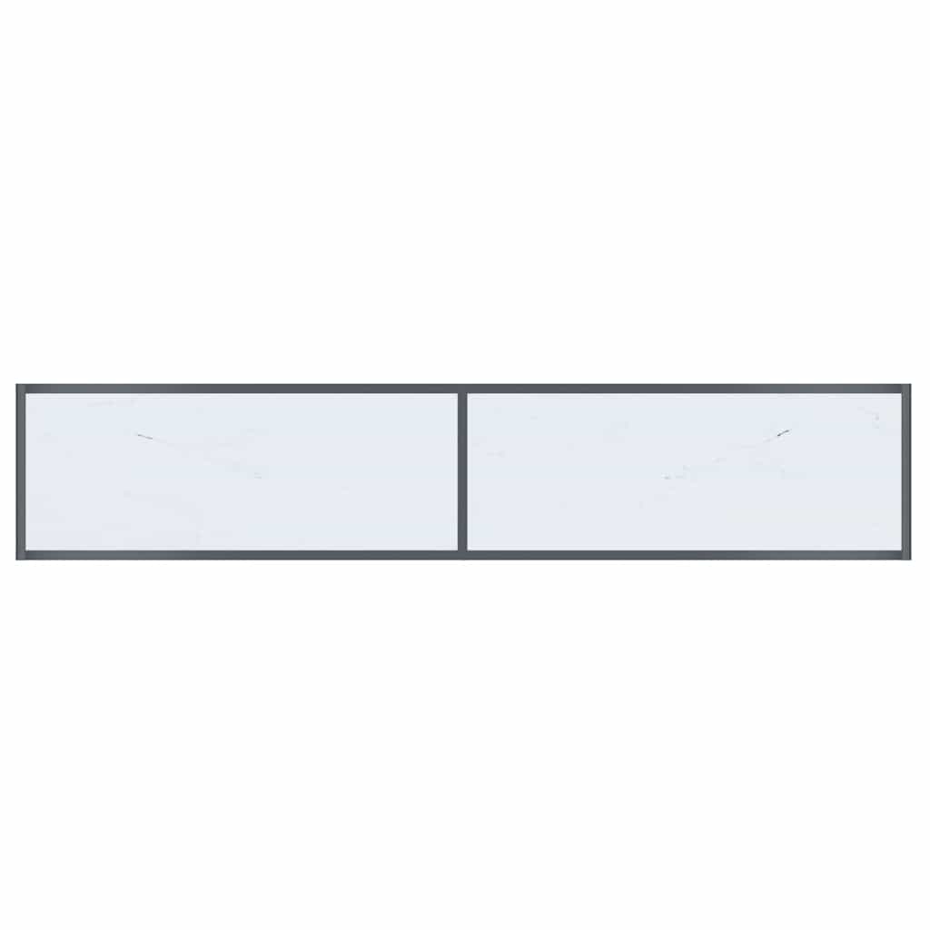 Console Table White 180x35x75.5 cm Tempered Glass