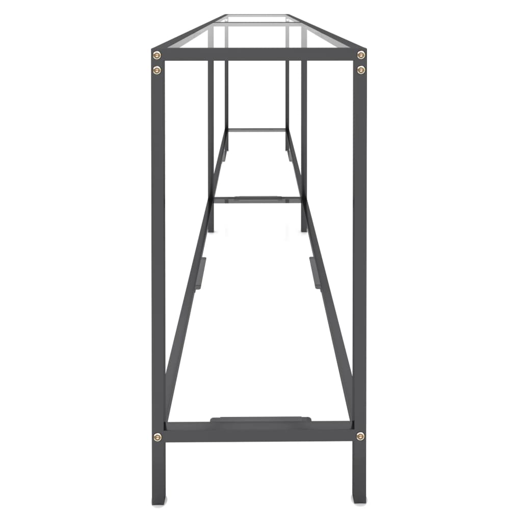 Console Table Transparent 220x35x75.5 cm Tempered Glass