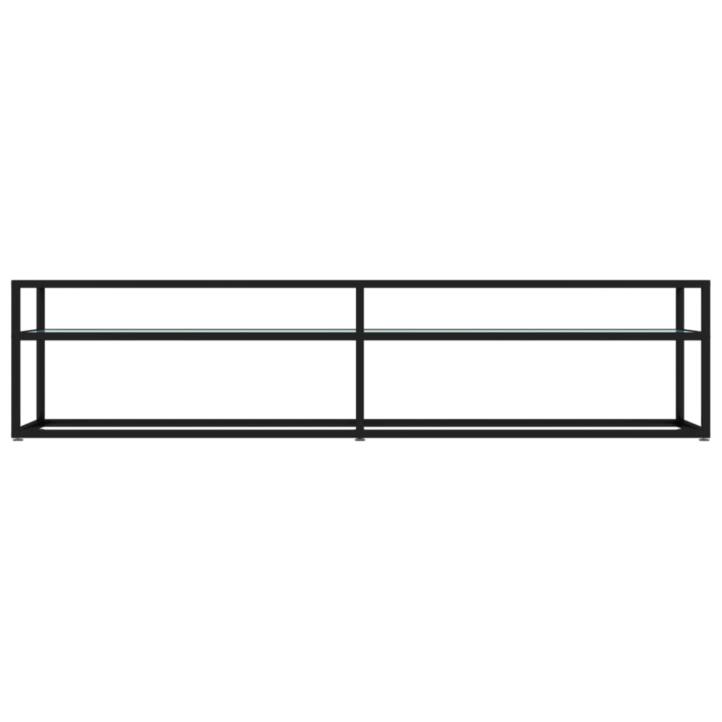 TV Cabinet White Marble 180x40x40.5 cm Tempered Glass