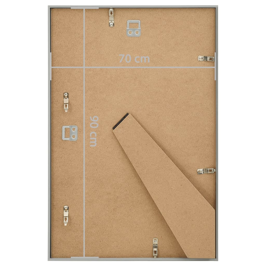 Photo Frames Collage 5 pcs for Wall or Table Silver 70x90cm MDF