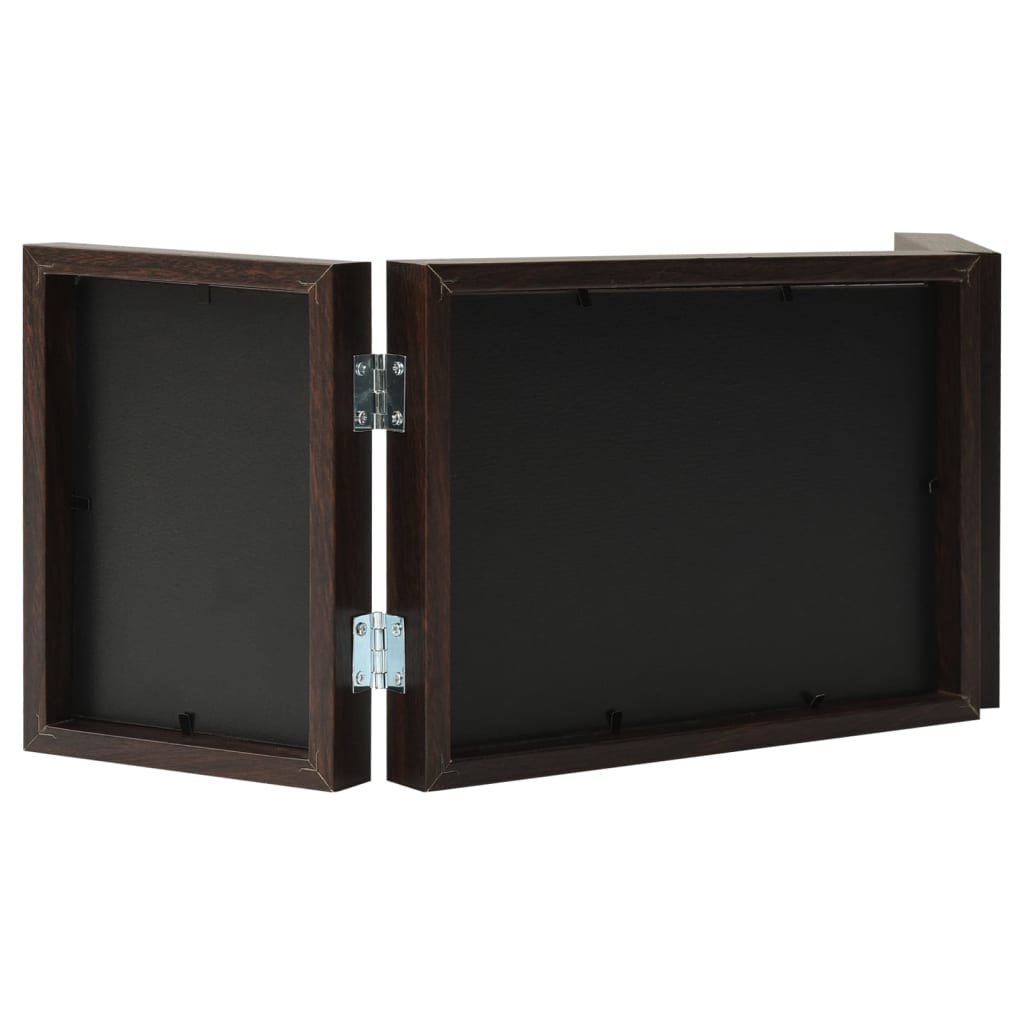 Trifold Photo Frame Collage Dark Brown 22x15 cm+2x