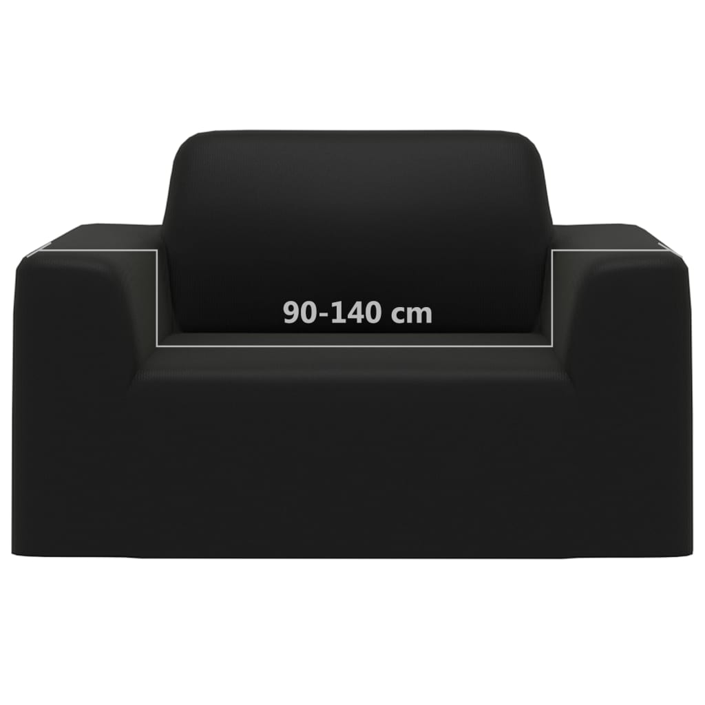 Stretch Couch Slipcover Black Polyester Jersey