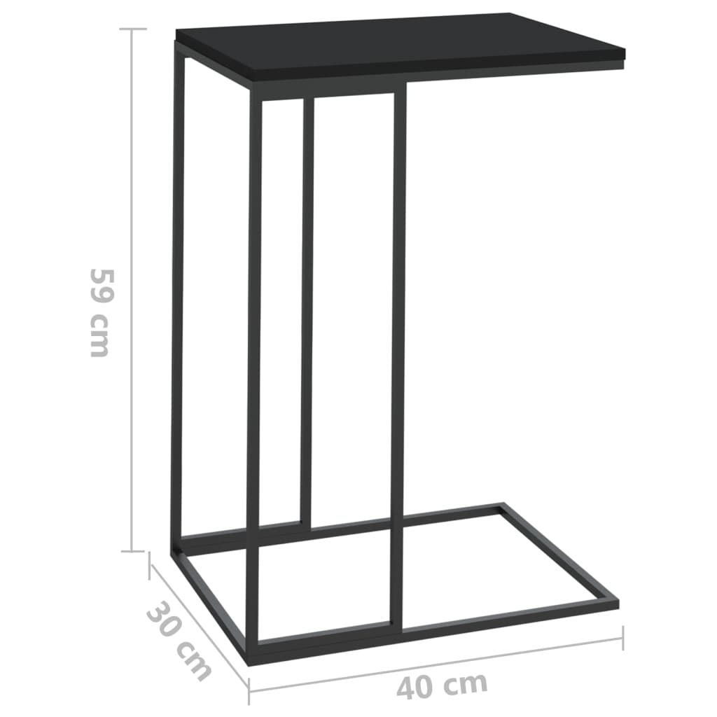 Side Table Black 40x30x59 cm Engineered Wood