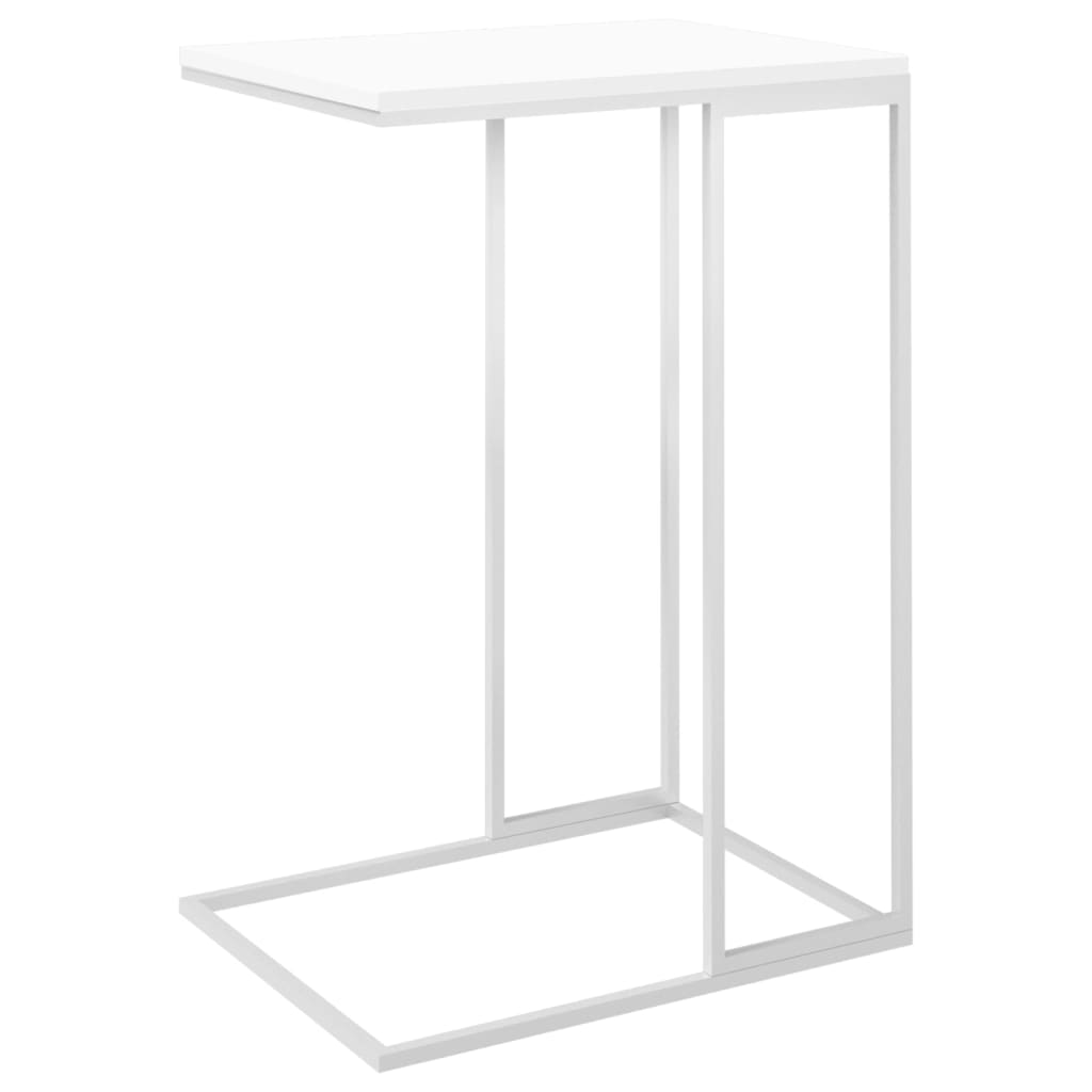 Side Table White 40x30x59 cm Engineered Wood