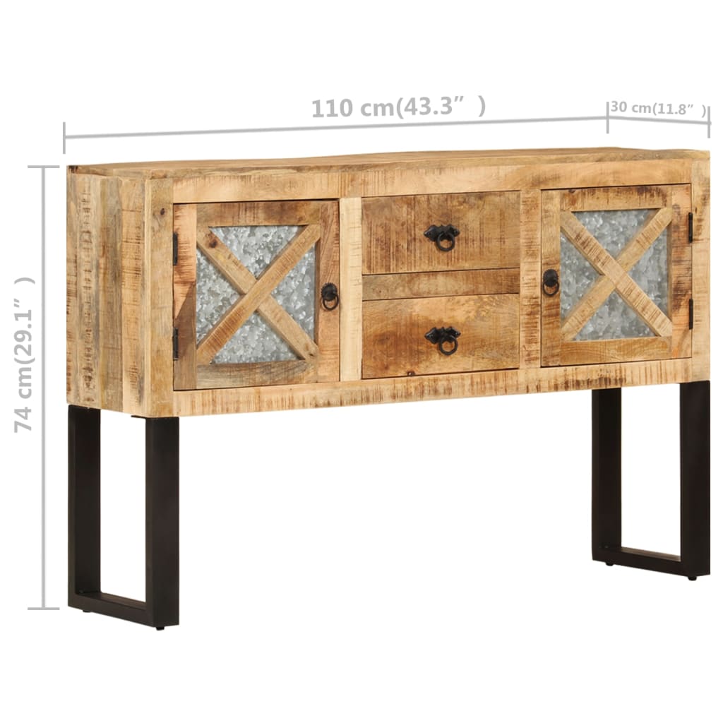 Sideboard 110x30x74 cm Rough Mango Wood