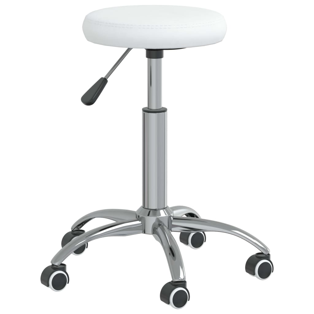Office Swivel Chair White Faux Leather