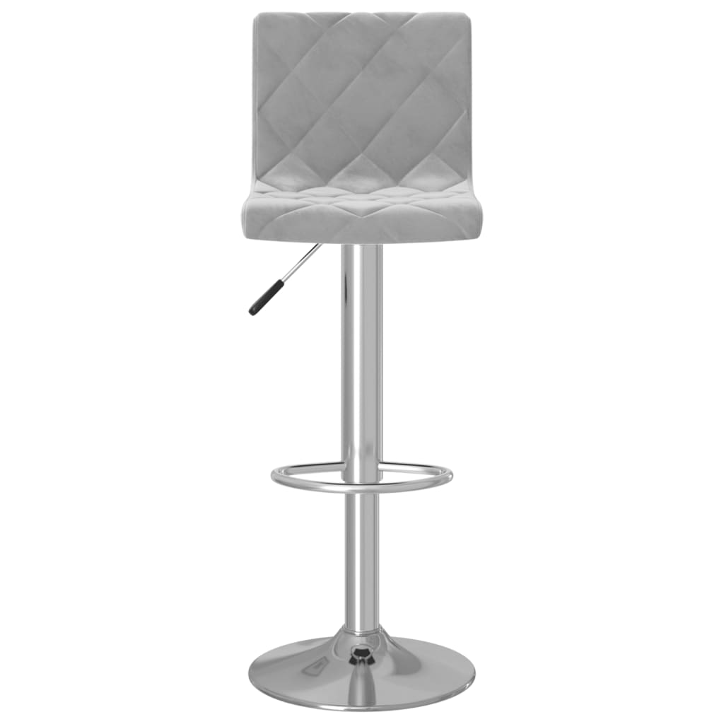 Bar Stools 2 pcs Light Grey Velvet