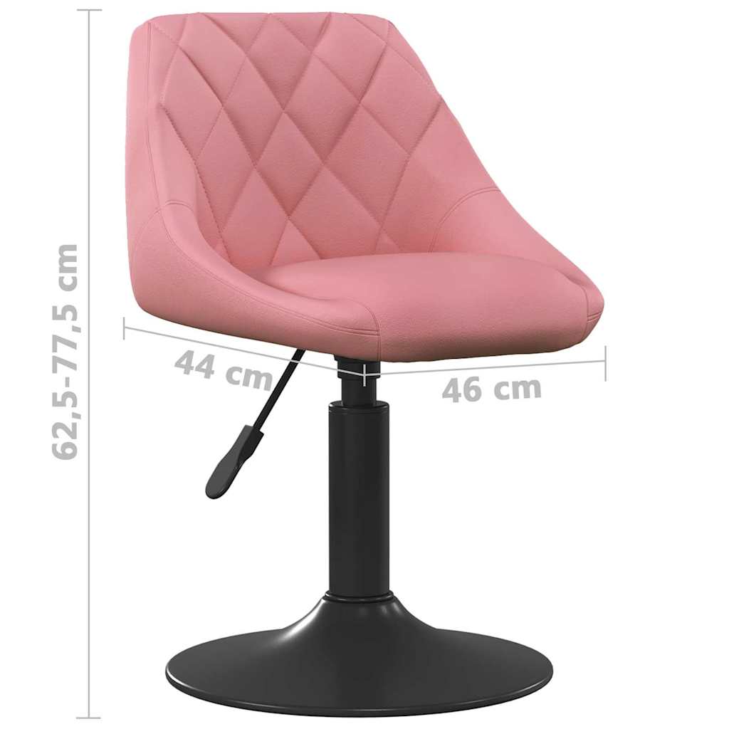 Bar Stool Geometric Pink 46 x 44 x (62.5-77.5) cm Faux leather