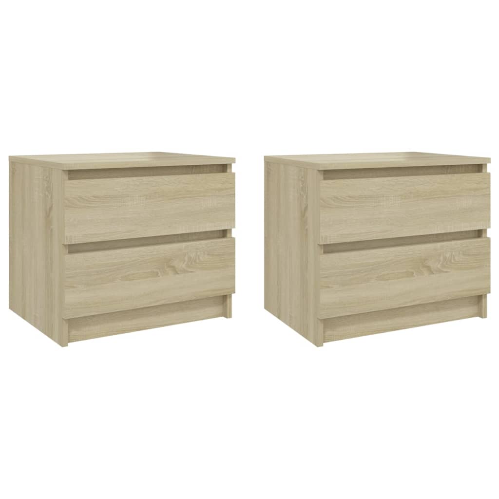 Bed Cabinets 2 pcs Sonoma Oak 50x39x43.5 cm Engineered Wood