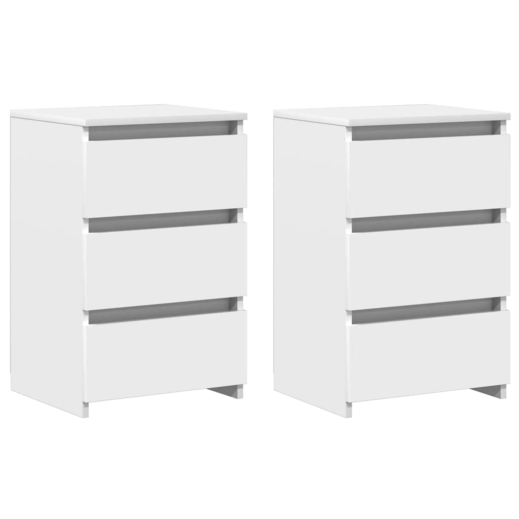 Bed Cabinets 2 pcs White 40x35x62.5 cm Engineered Wood