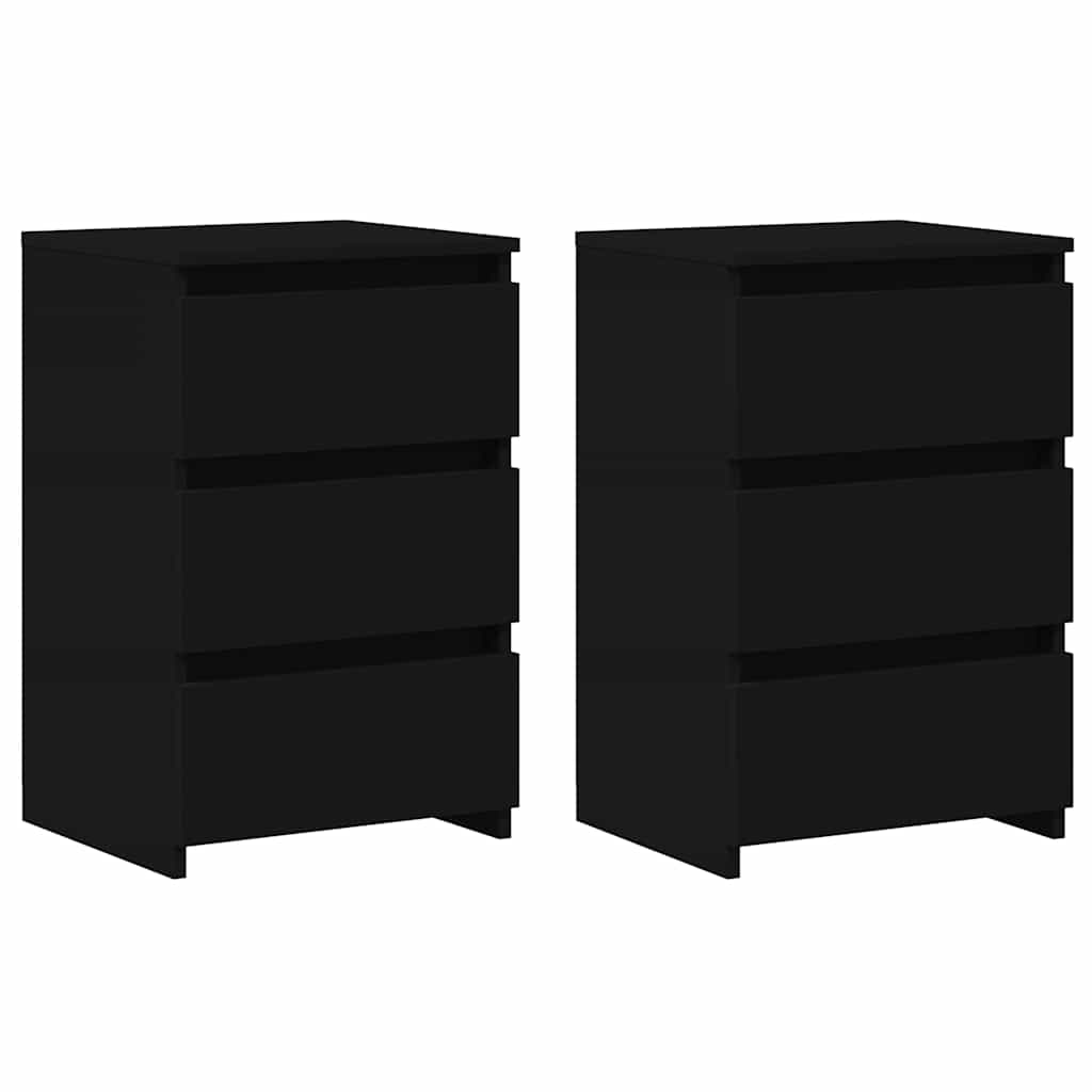 Bed Cabinets 2 pcs Black 40x35x62.5 cm Engineered Wood
