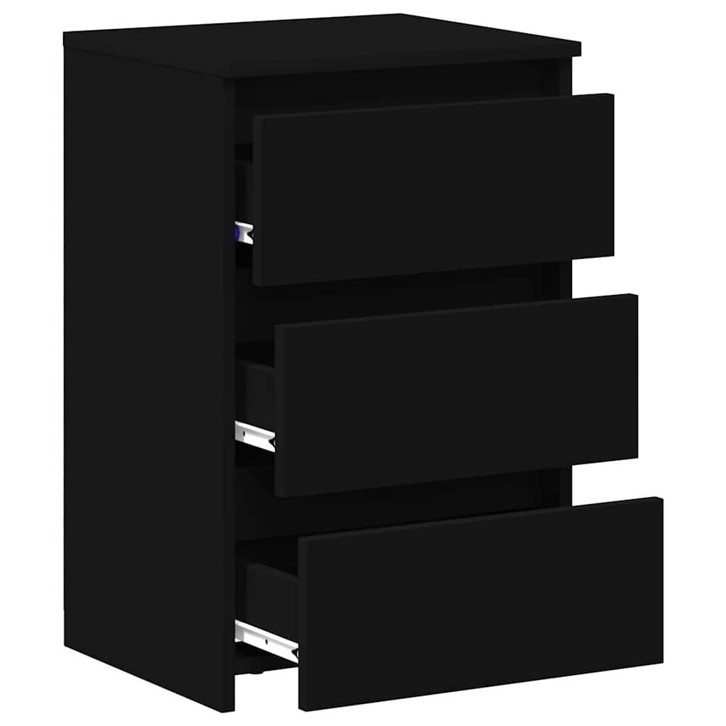Bed Cabinets 2 pcs Black 40x35x62.5 cm Engineered Wood