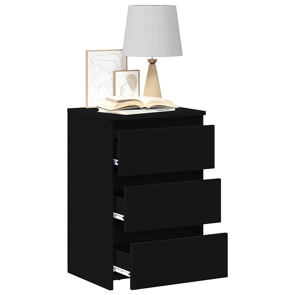 Bed Cabinets 2 pcs Black 40x35x62.5 cm Engineered Wood
