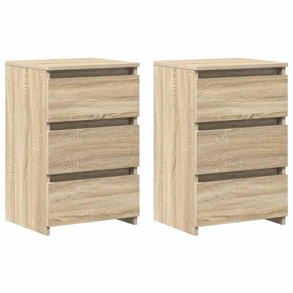 Bed Cabinets 2 pcs Sonoma Oak 40x35x62.5 cm Engineered Wood