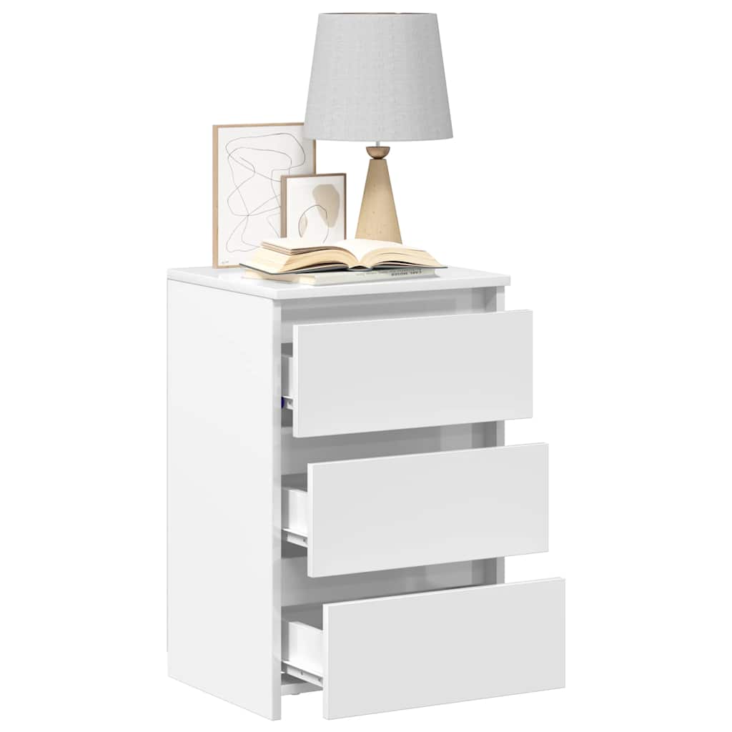 Bed Cabinets 2 pcs High Gloss White 40x35x62.5 cm Engineered Wood