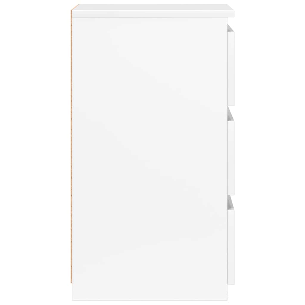 Bed Cabinets 2 pcs High Gloss White 40x35x62.5 cm Engineered Wood