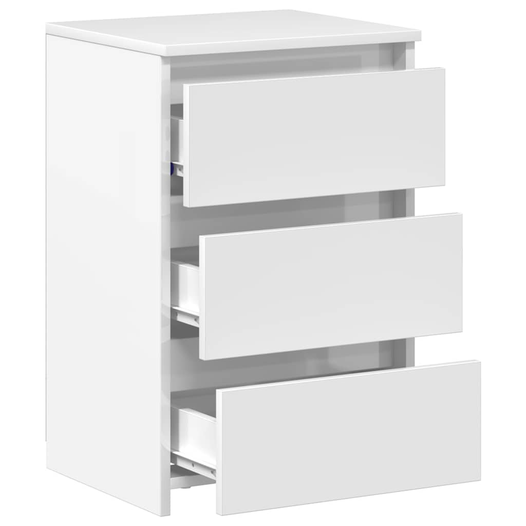 Bed Cabinets 2 pcs High Gloss White 40x35x62.5 cm Engineered Wood