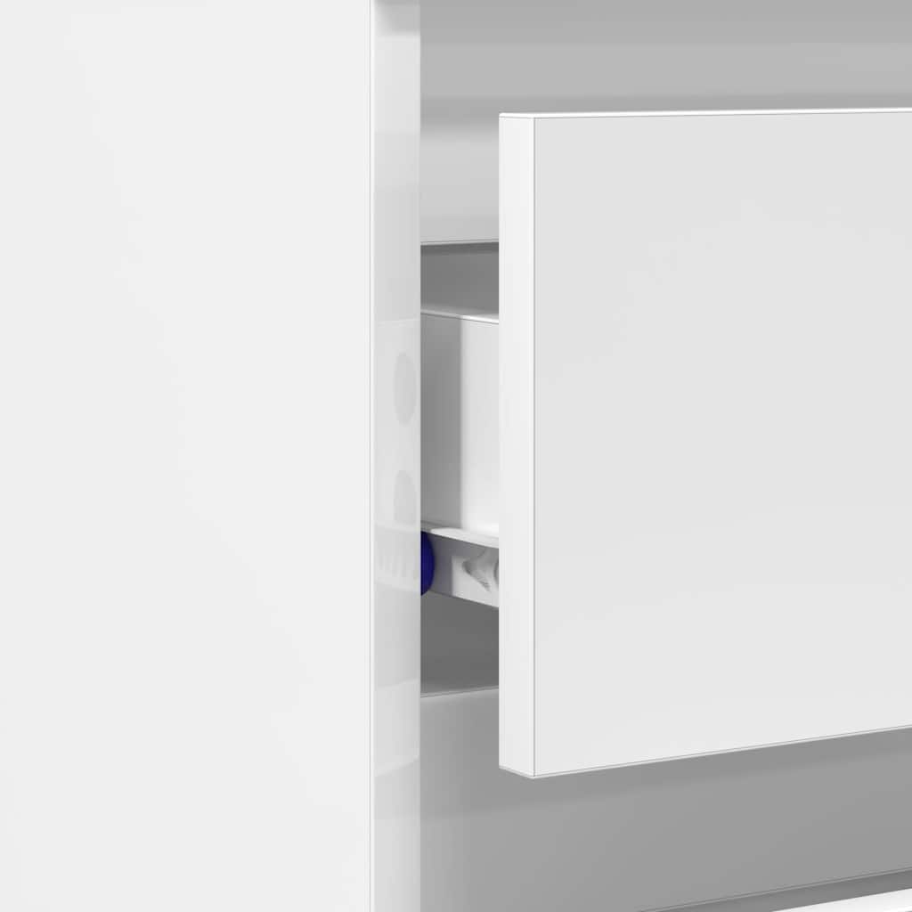 Bed Cabinets 2 pcs High Gloss White 40x35x62.5 cm Engineered Wood