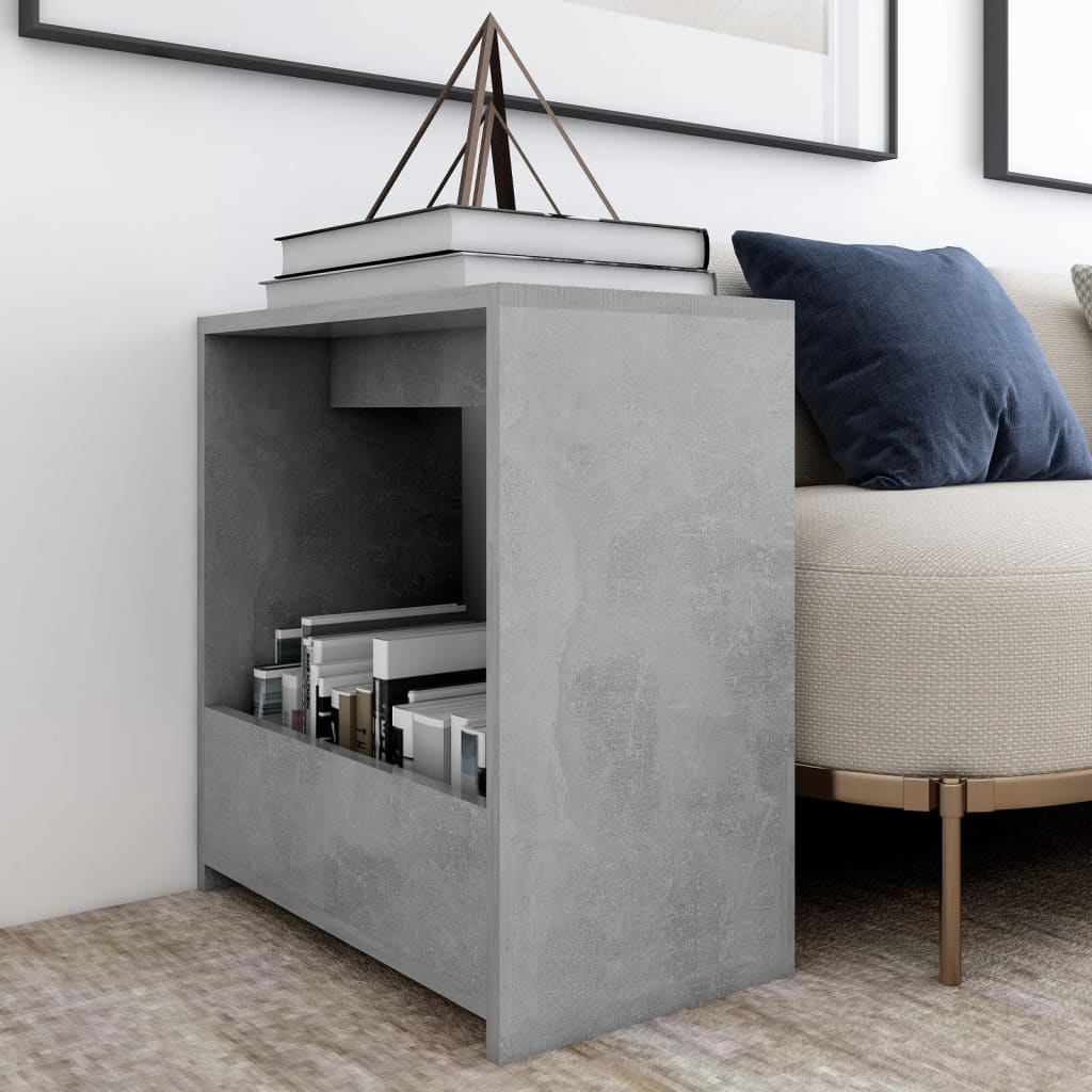 Side Table Concrete Grey 50x26x50 cm Engineered Wood