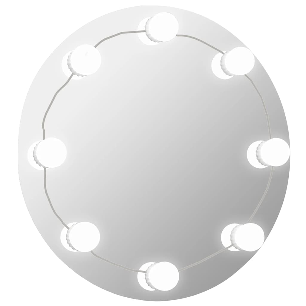Wall Mirror With Led Lights Round Glass