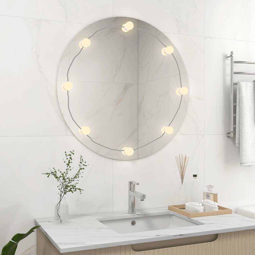 Wall Mirror With Led Lights Round Glass