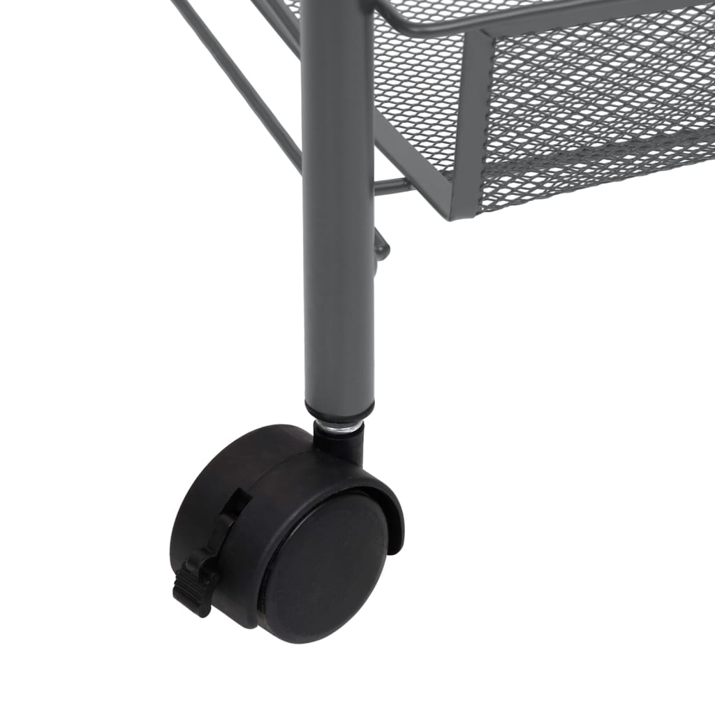 4-Tier Kitchen Trolley Grey 46x26x85 cm Iron