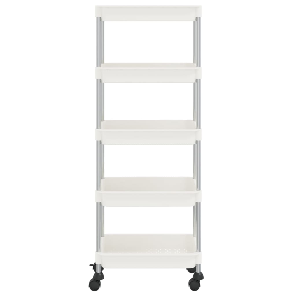 5-Tier Kitchen Trolley White 42x29x128 cm Iron and ABS