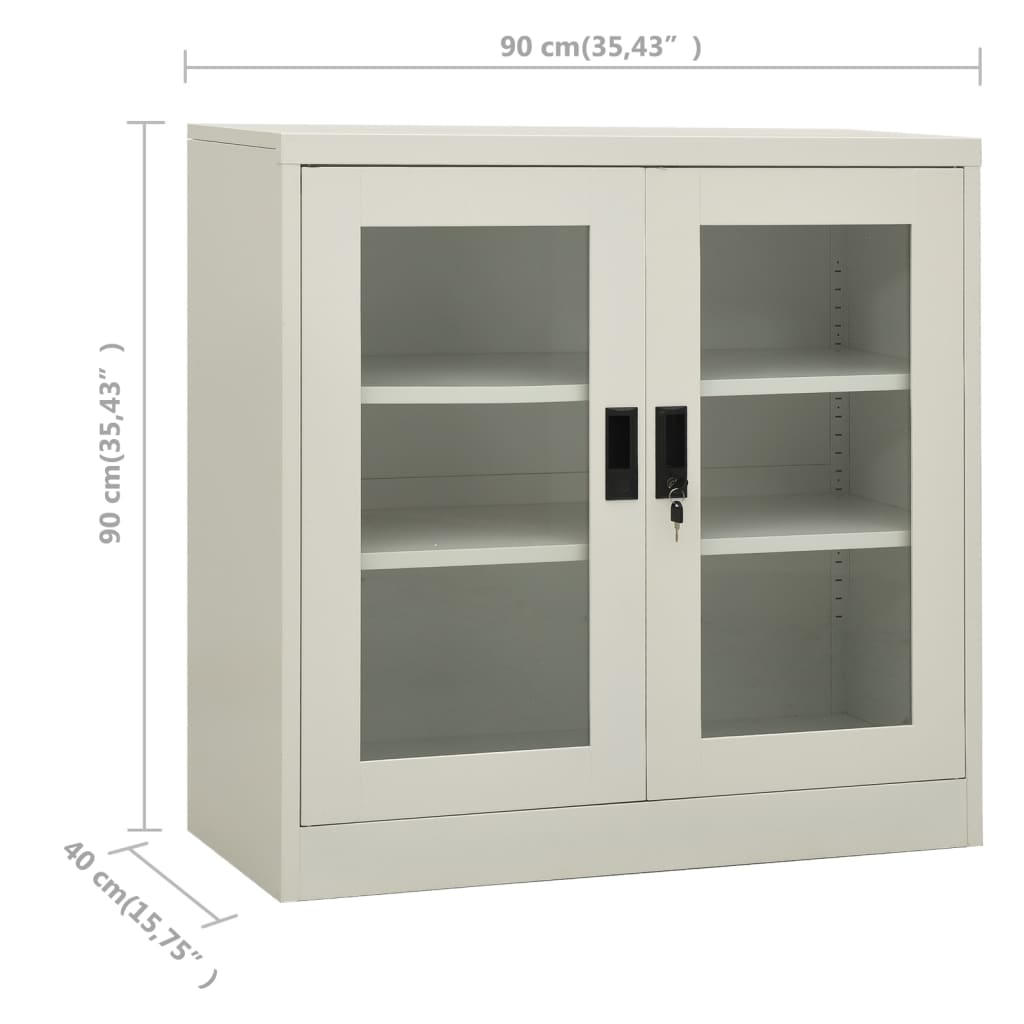 Office Cabinet Light Grey 90x40x90 cm Steel