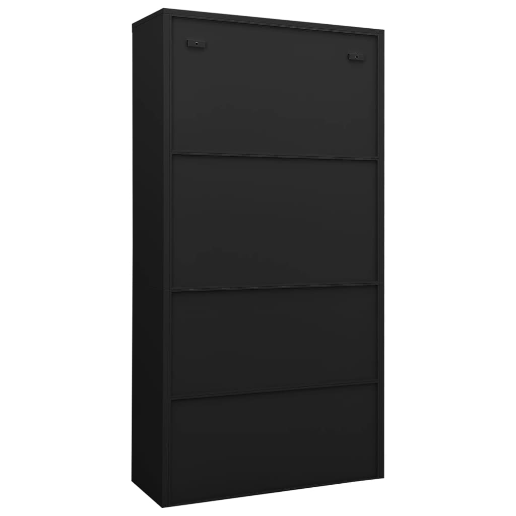 Office Cabinet Black 90x40x180 cm Steel