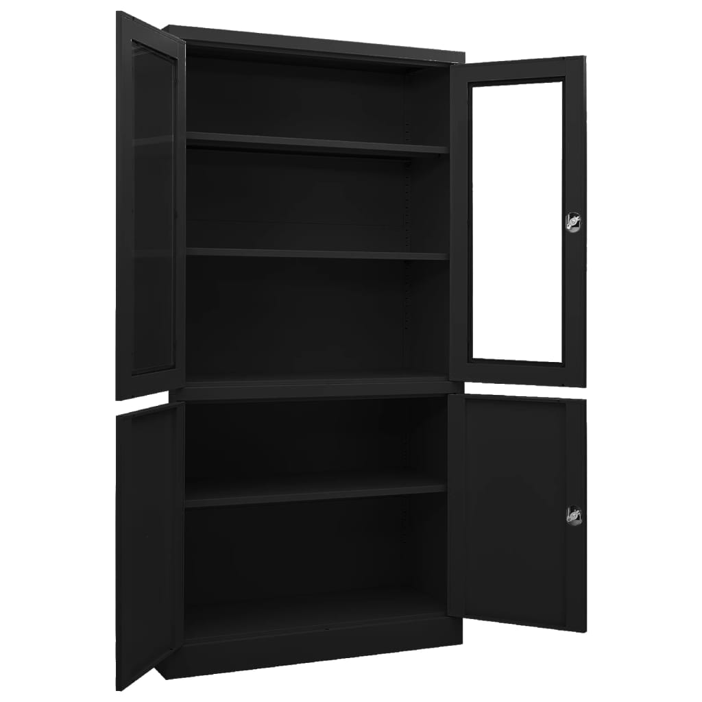 Office Cabinet Black 90x40x180 cm Steel