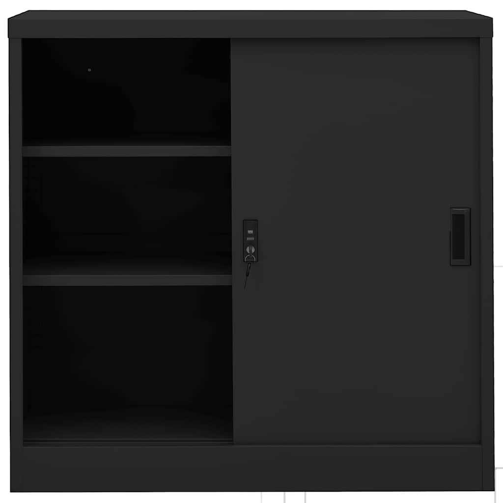 Office Cabinet with Sliding Door Anthracite 90x40x90 cm Steel