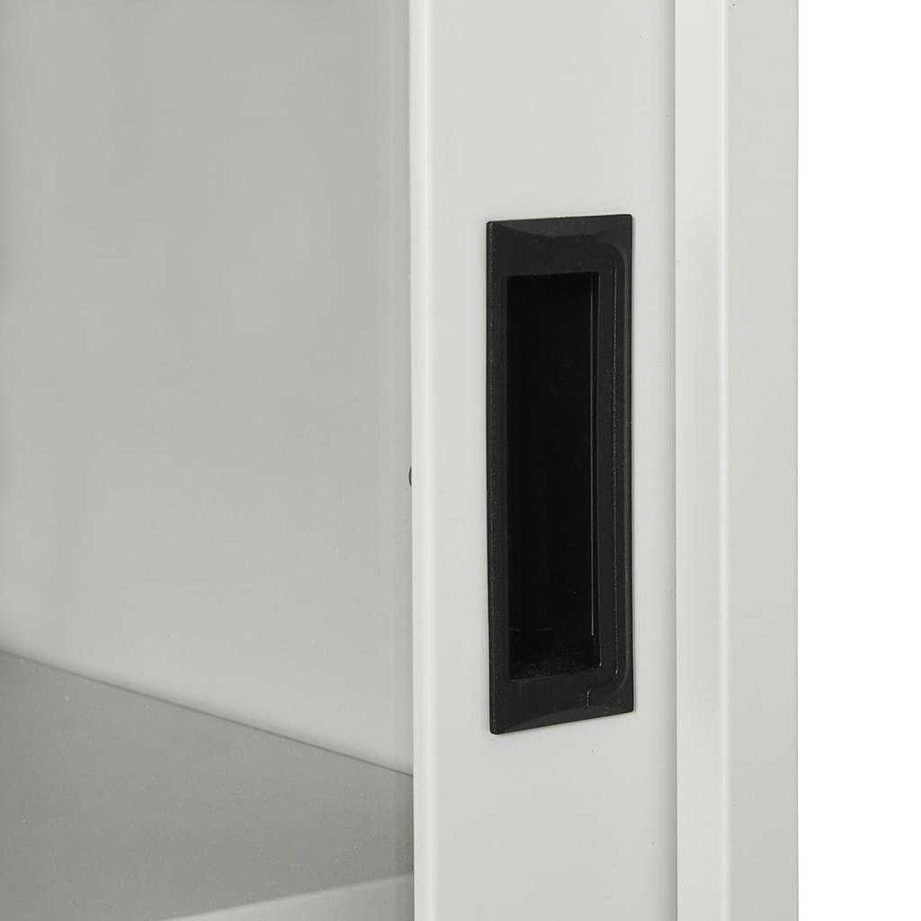 Sliding Door Cabinet Light Grey 90x40x90 cm Steel