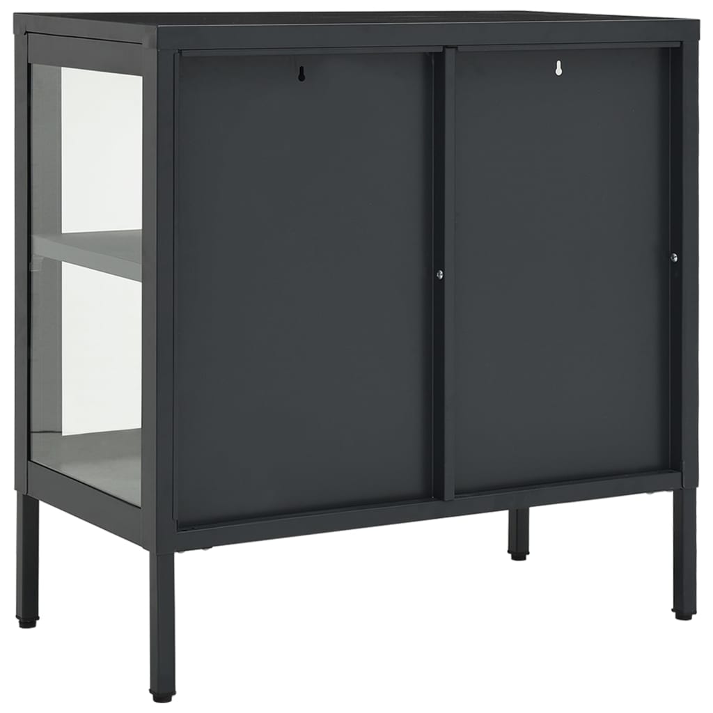 Sideboard Anthracite 70x35x70 cm Steel and Glass