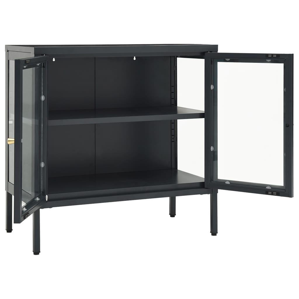 Sideboard Anthracite 70x35x70 cm Steel and Glass