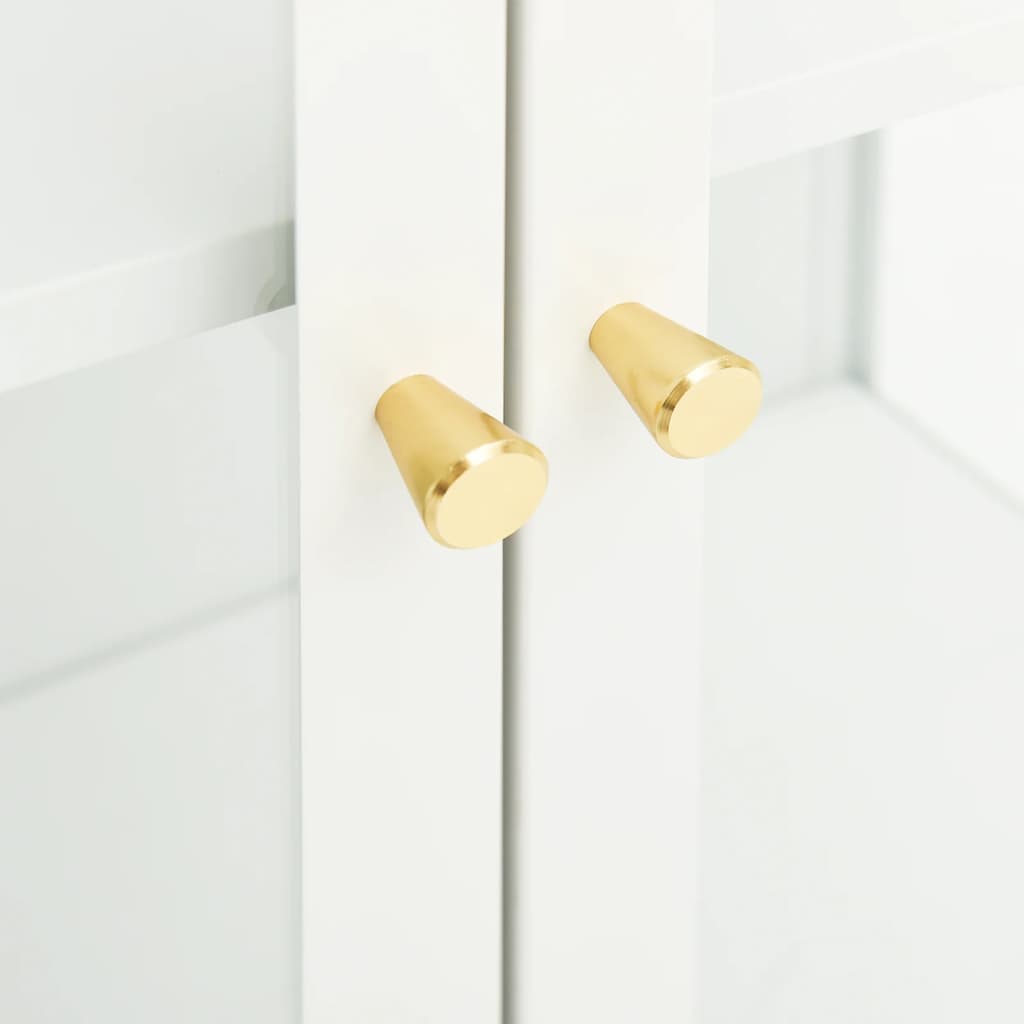 Sideboard White 75x35x105 cm Steel and Glass