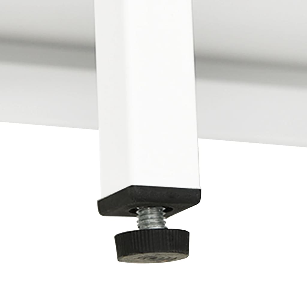 Sideboard White 75x35x105 cm Steel and Glass